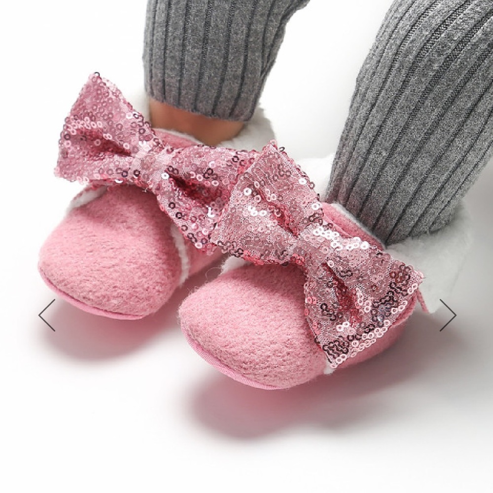Pink Baby Booties Infant Socks 0-12 mos